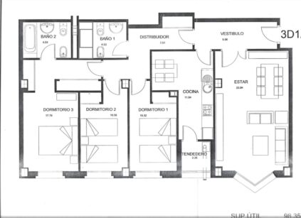 VIVIENDA DE 3 HABITACIONES Y DOS BAÑOS